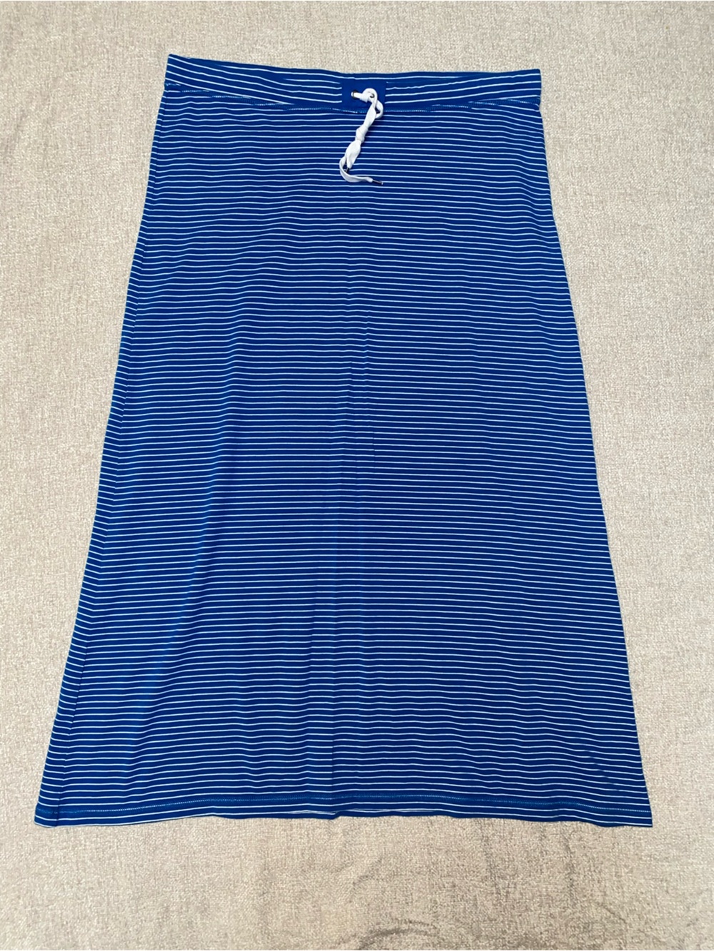 Lauren Ralph Lauren Striped Knit Maxi Skirt Blue White Drawstring XL